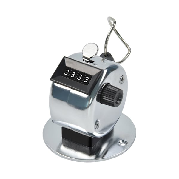 Silver Metal Hand Counter Mekanisk Palm Counter 4 Siffror Hand C