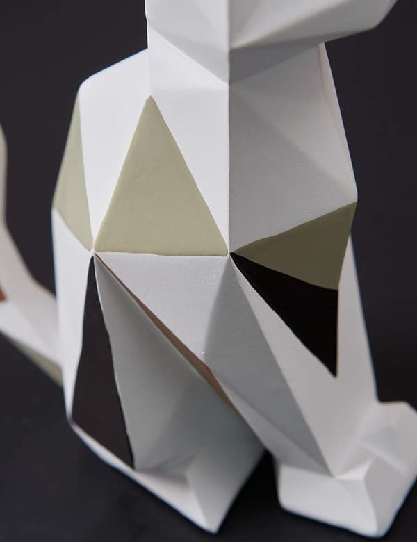 Katt Skulptur Statue Geometrisk Figur Dekor Polyresin Kunst