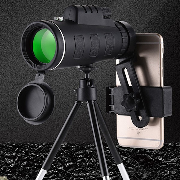 Højtydende zoom monokulært teleskop (40x60) med smartphone-adapter