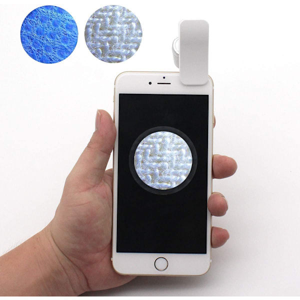 60x Zoom Mikroskop Forstørrelsesglas, LED Clip Mikro Linse + Ultraviolet