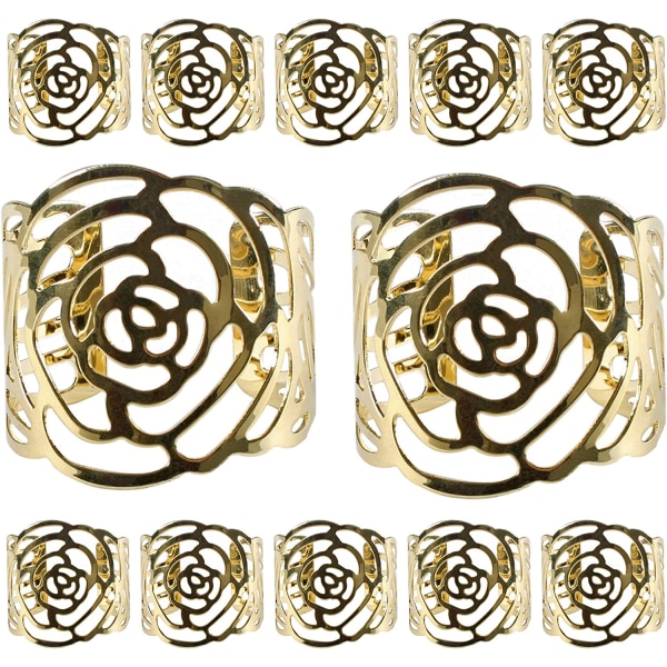12 stk. Servietring, Servietring Metal Openwork Servietholder Flo