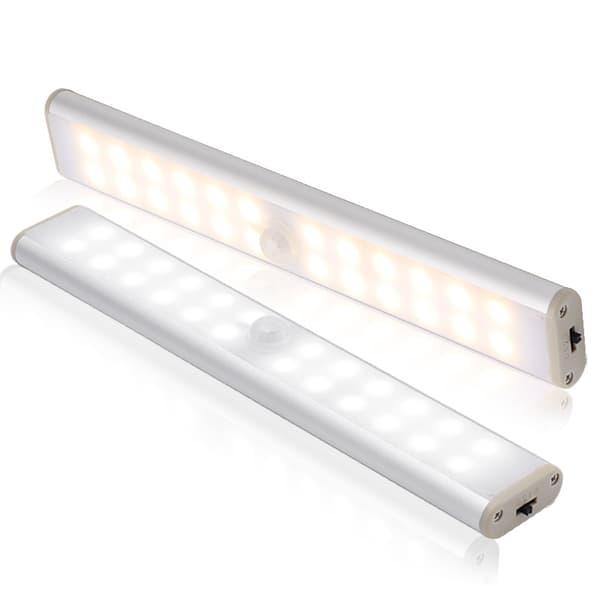 Skaplys, 3 stk skaplampe, 7 LED-lys, trådløs, USB-lading