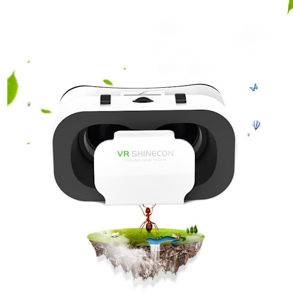 1 stk. Hvidt VR-headset, 3D Virtual Reality Headset, VR Headset Com