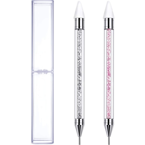 2 stk. Rhinestone Picker Dotting Pen, Dobbeltsidet Rhinestone Ge