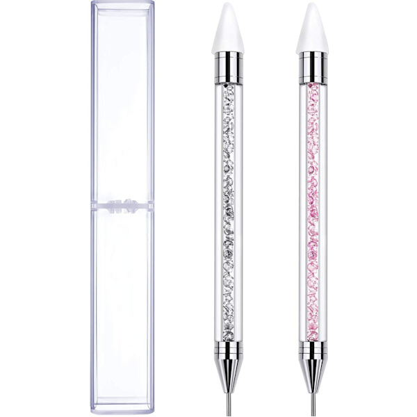 2 stk Rhinestone Picker Dotting Pen, Dobbeltsidig Rhinestone Ge