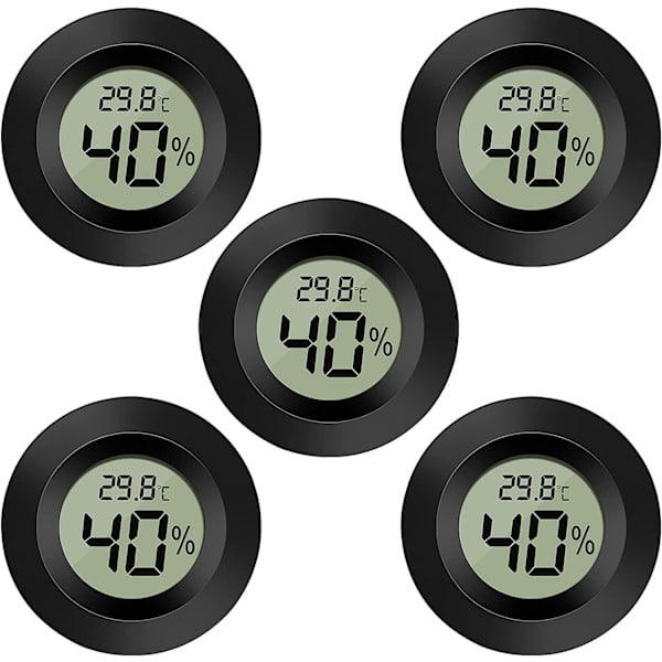 5-pak Hygrometer Termometer Digital LCD Skærm Udendørs Luftfugtighed