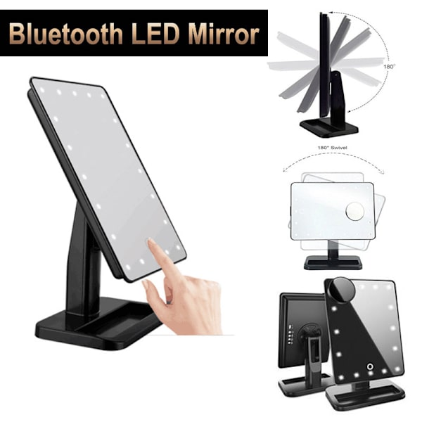 Stor upplyst sminkbordsspegel med 24 LED-lampor, LED