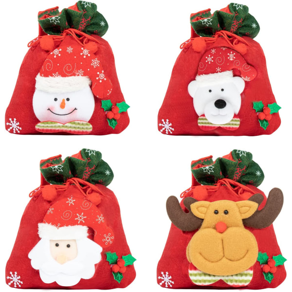 Julegaveposer, Juleposer med snøring 3D julegavepose,