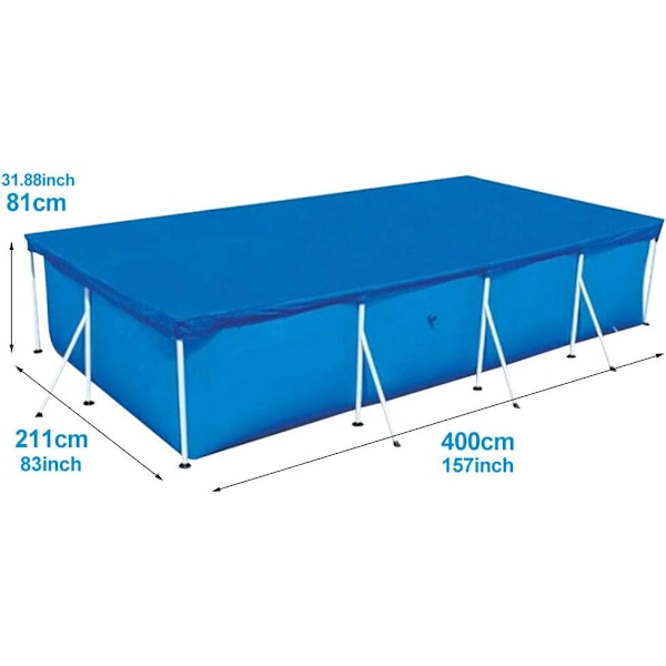 Rektangulärt Rörformigt Poolskydd, Rektangulärt Poolskydd, 400X210CM