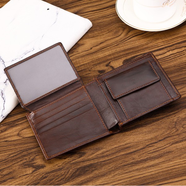 Nahkainen lompakko miehille ja naisille - Flat Design - miesten lompakko
