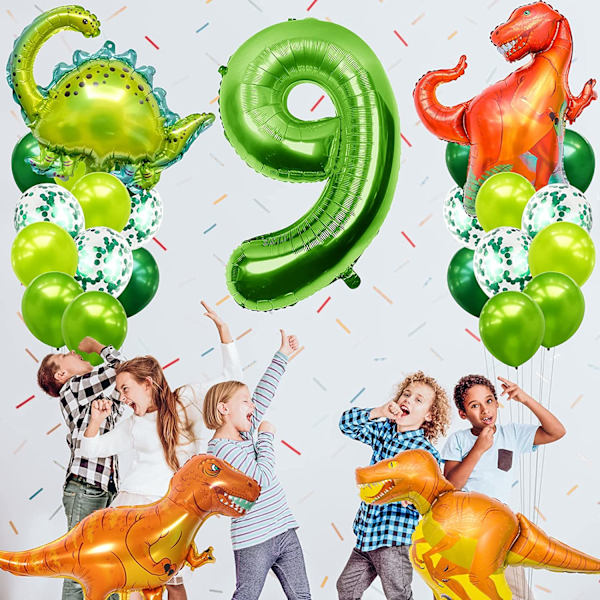 4 års bursdag Dino-ballonger, 100 cm 4 gigantiske tallballonger, Bi