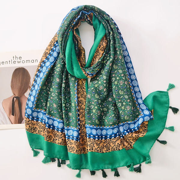 Målad Blommig Sjal Scarf Broderad Mode Sjal Scarf