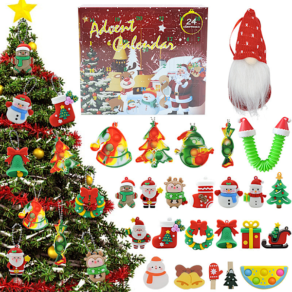 Adventskalender för Barn, DIY Adventskalender Blind Box, Jul Blind Box, 24 Dagar Jul Nedräkningskalendrar Style 30