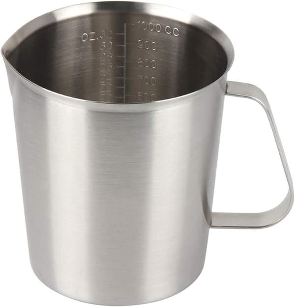 Kande Målebæger 304 Rustfrit Stål (Sølv-Rustfrit-1000ml)