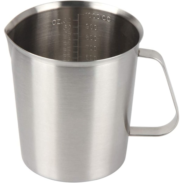 (Sølv-Rustfritt-2000ml) Kanne Målekopp 304 Rustfritt Stål