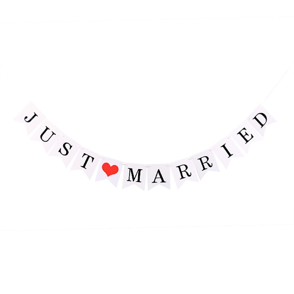 Hääbanneri \"just married\", hääkoristelu, Vintage ja r