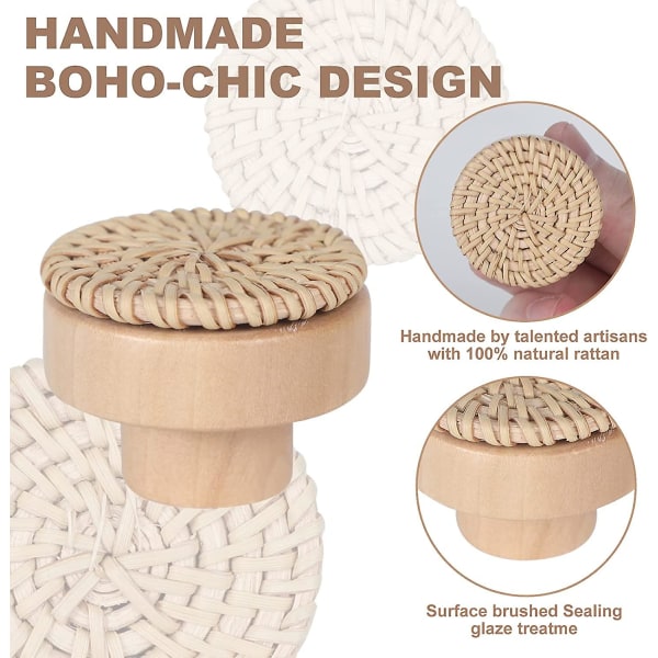 12 pakke runde rotting kommode knotter Bohemian Style håndlaget