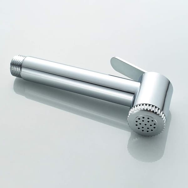 Sæt med 1 WC håndbruser med holder og slange, brusehoved, krom
