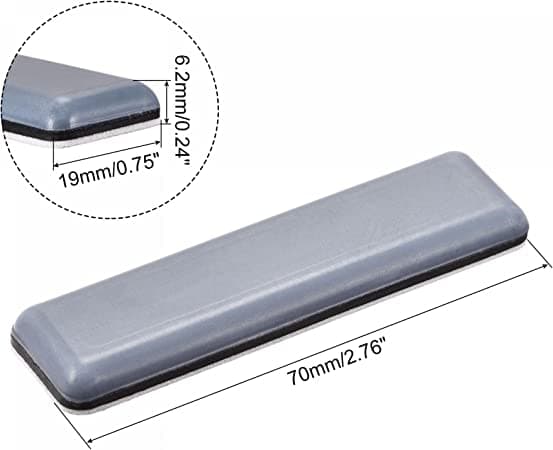 70mm x 19mm 12 st rektangulära PTFE möbelglidare, självhäftande