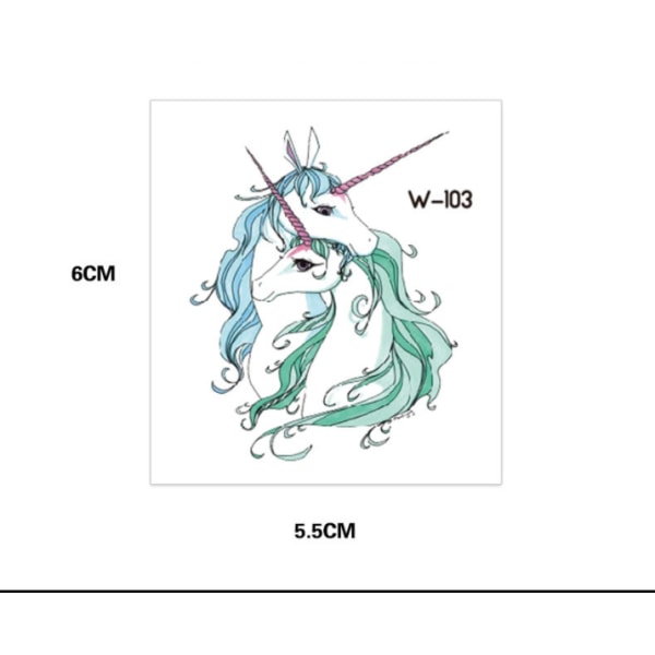 2-pakning med enhjørning-festartikler – midlertidige tatoveringer for barn – 2