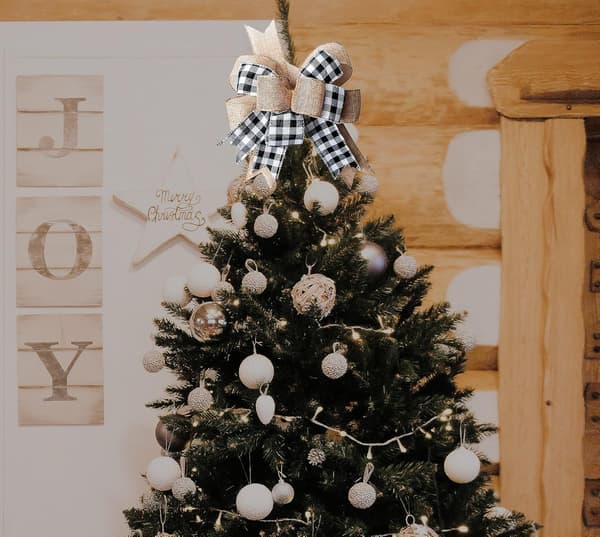 2 Pakke Buffalo Plaid Burlap Bows for Wreath 13”x9.4” Stor Rustikk