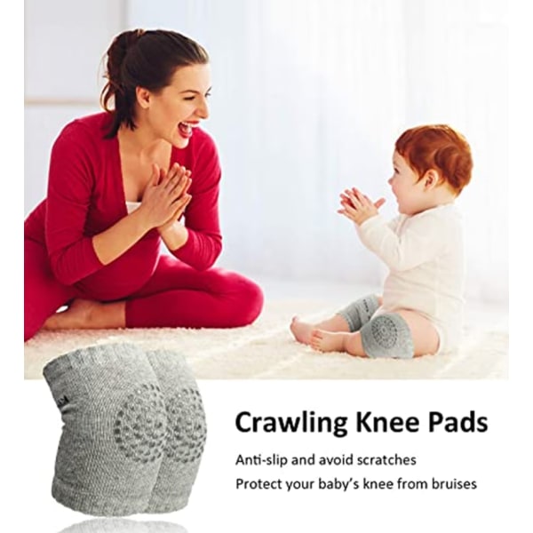 6 par kravlende knæbeskyttere skridsikre knæbeskyttere til småbørnsben