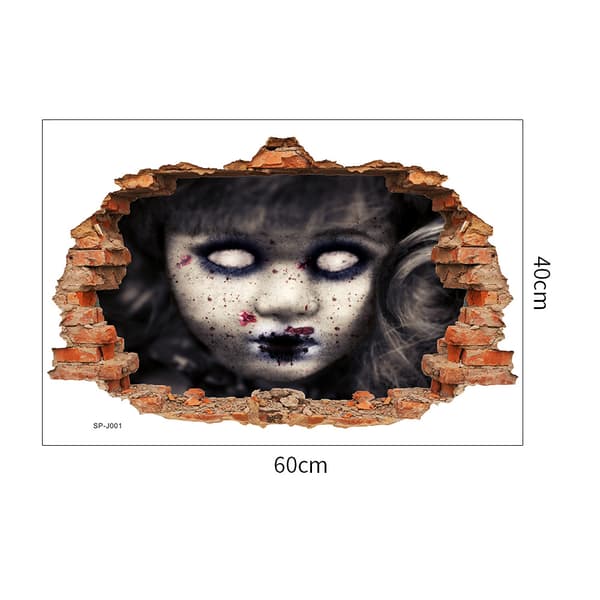 3D Halloween-seinätarrat irrotettavat, Ghost Halloween-seinätarra