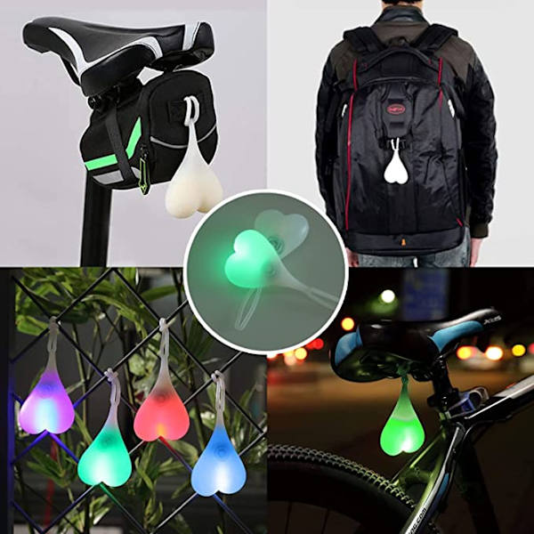 Hoppende hjerte sykkel baklys (blå), sykkelreflektor LED L