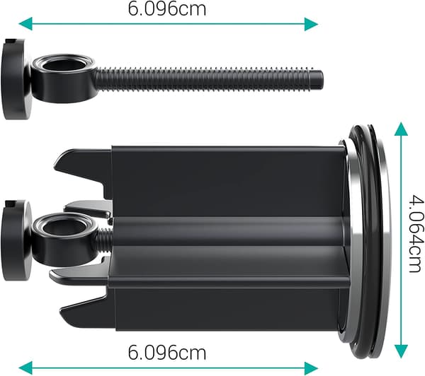 Sæt med 2 universelle håndvaskpropper i sort, 40 mm - Forkromet messingvask P