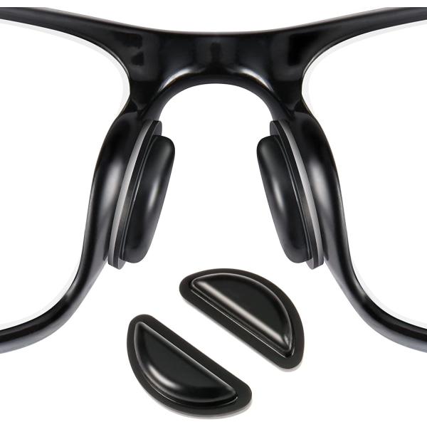 10 par (sort) næsepuder til briller, blødt klæbende silikoneglas
