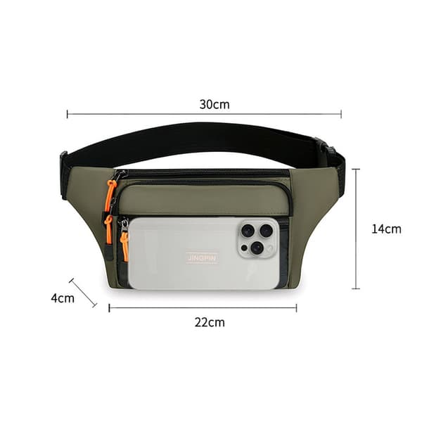 Mænds 4-rums fanny pack (Grå)