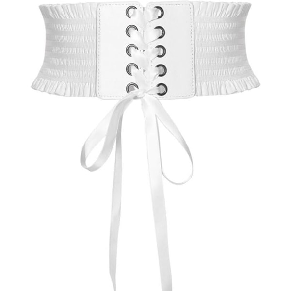 Naisten vyöt (valkoinen) leveä naisten mekko, koristeellinen elastinen korsettivyö