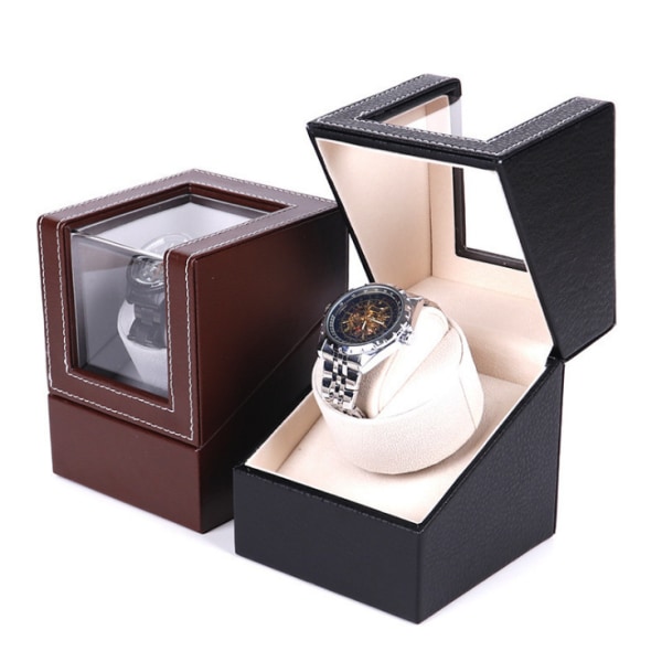 1 Automatisk Uhrenbeweger Box Enkel Uhrenbeweger PU Leder Uhr