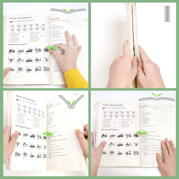 Sett med 8 grønne bokmerker Silikon gressknopper Creative Green Book