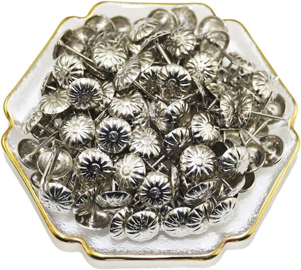 300 stk. Polstringssøm, 17x11 MM Sølv Dekorative Polstringssøm Retro Søm DIY Polstringssøm til Møbler Argent