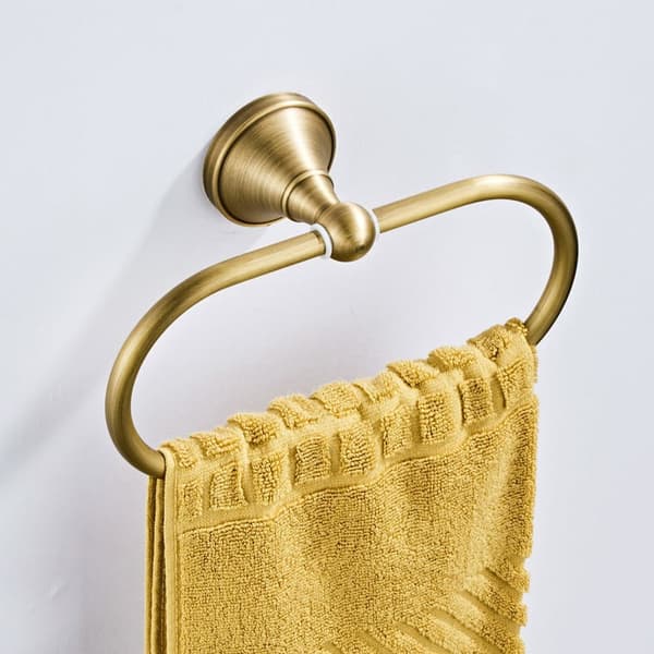 Håndkleholdering, børstet bronse, antikk messing oval håndkleholder