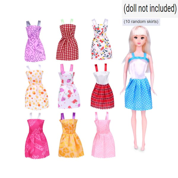 88PCS sæt: 78 tilbehør+10 korte nederdele Barbie dukke tilbehør