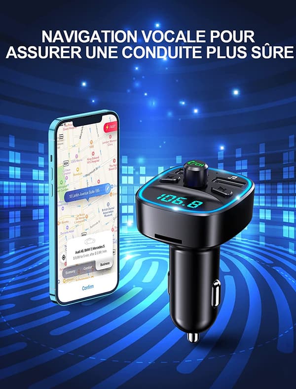Bluetooth-bil, Bluetooth 5.0 FM-senderradioadapter trådløs