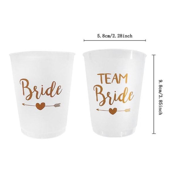 12 st Team Bride Plastmugg Möhippa Genomskinliga Muggar Set