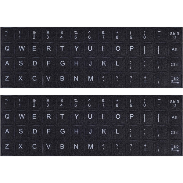 2 Pack Universal (engelsk) engelske tastaturklistremerker, Computer Ke