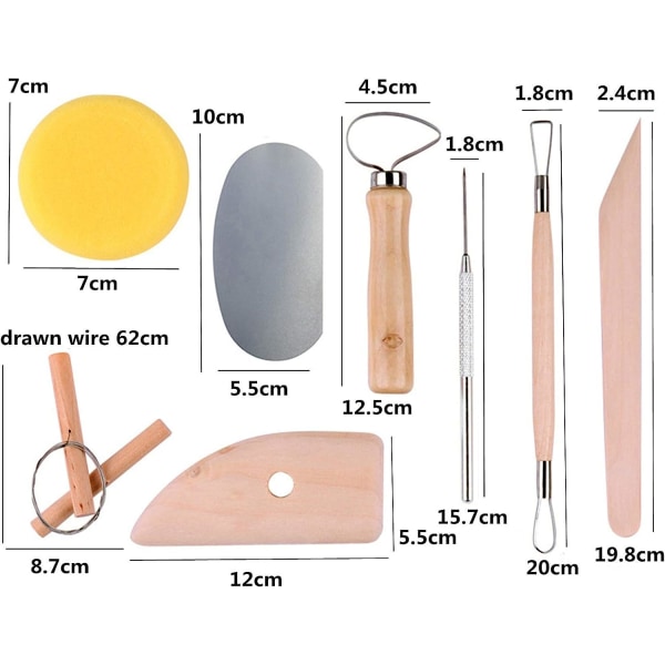 61-delt sæt med værktøj til modellering i ler, værktøj til modellering af polymerler til maling på sten, modellering af ler, prægning, gør-det-selv-neglekunst