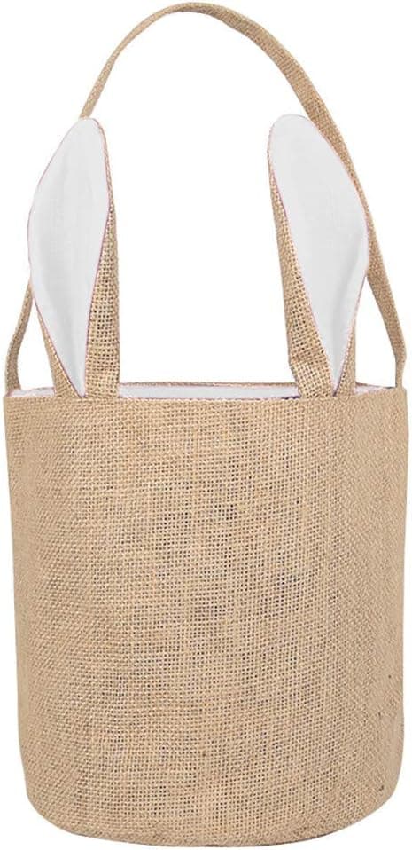 Egg Basket Holiday Rabbit Bunny Printed Canvas Gift Carry Eggs C