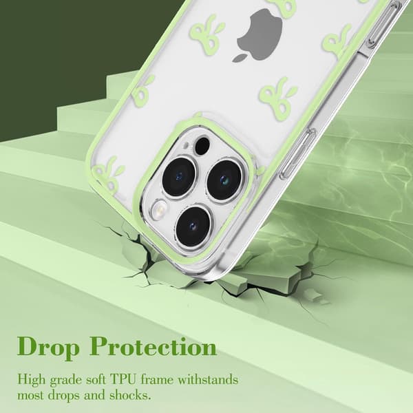 Skal kompatibelt iPhone 15 Pro Max, Transparent Söt Rosettmönster, Vackert och Modernt Hållbart TPU P
