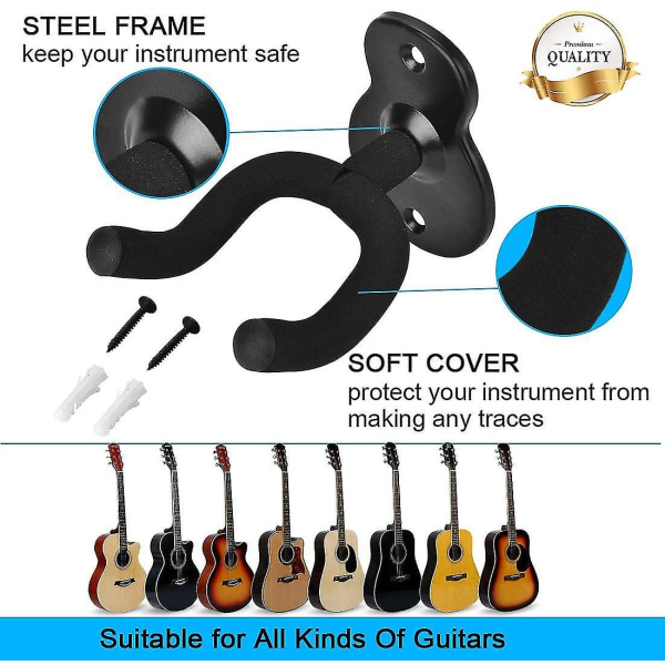 Set med 1 akustisk elektrisk gitarr väggfästen bas ukulele klassi