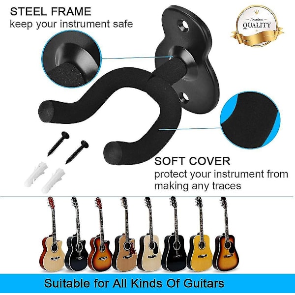 Set med 3 akustiske elektriske gitarveggfester Bass Ukulele Classi