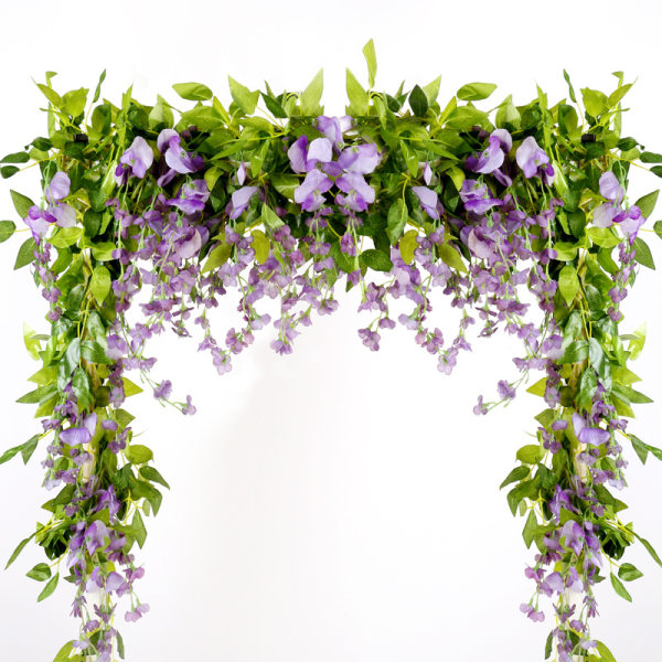 Lilla Blå-5 Deler Kunstig Wisteria Blomster Girlander, 5 Stykker