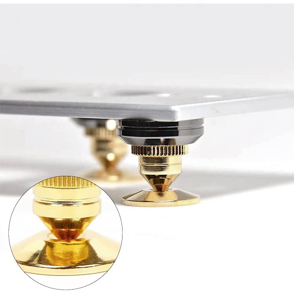 8 stk gullhøyttaler subwoofer endehetter solid messing kjegleisolator