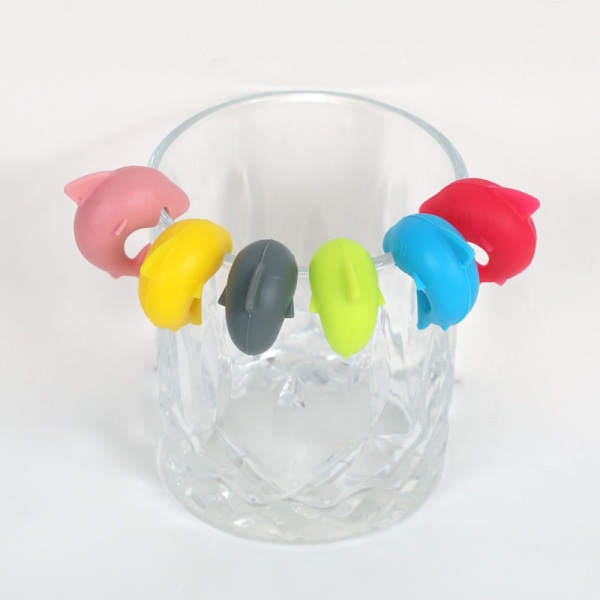 Glass Markers 6 Pieces Silicone Wine Glass Marker Glass Markers P