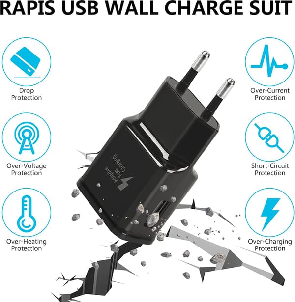 4-pakning 5V-2A USB-strømadapterkontakt Universal hurtiglader