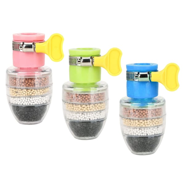 3 stk. Mini-kran vannfilter 6 lag aktivert karbon vann Fa
